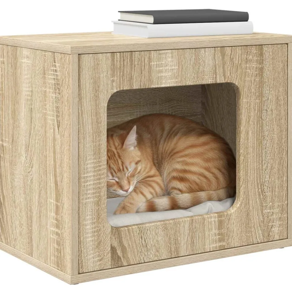 Kattenhuis Sonoma 51 x 30 x 42,5 cm Bewerkt hout>vidaXL Hot