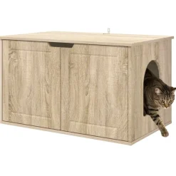 Huisdierbenodigdheden*vidaXL Kattenhuis Sonoma 85 x 55 x 50,5 cm Bewerkt hout Sonoma eiken