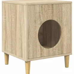 Huisdierbenodigdheden*vidaXL Kattenhuis Sonoma 42,5 x 40 x 53 cm Bewerkt hout Sonoma eiken