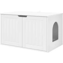 Huisdierbenodigdheden*vidaXL Kattenhuis 85 x 55 x 50,5 cm Bewerkt hout Wit