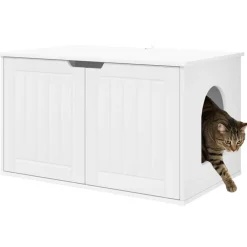 Huisdierbenodigdheden*vidaXL Kattenhuis 85 x 55 x 50,5 cm Bewerkt hout Wit