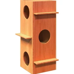 Huisdierbenodigdheden*vidaXL Kattenhuis 43x43x90 cm massief grenenhout Wasbruin