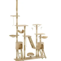 Huisdierbenodigdheden*vidaXL Kattenkrabpaal met sisal krabpalen 230-250 cm Beige