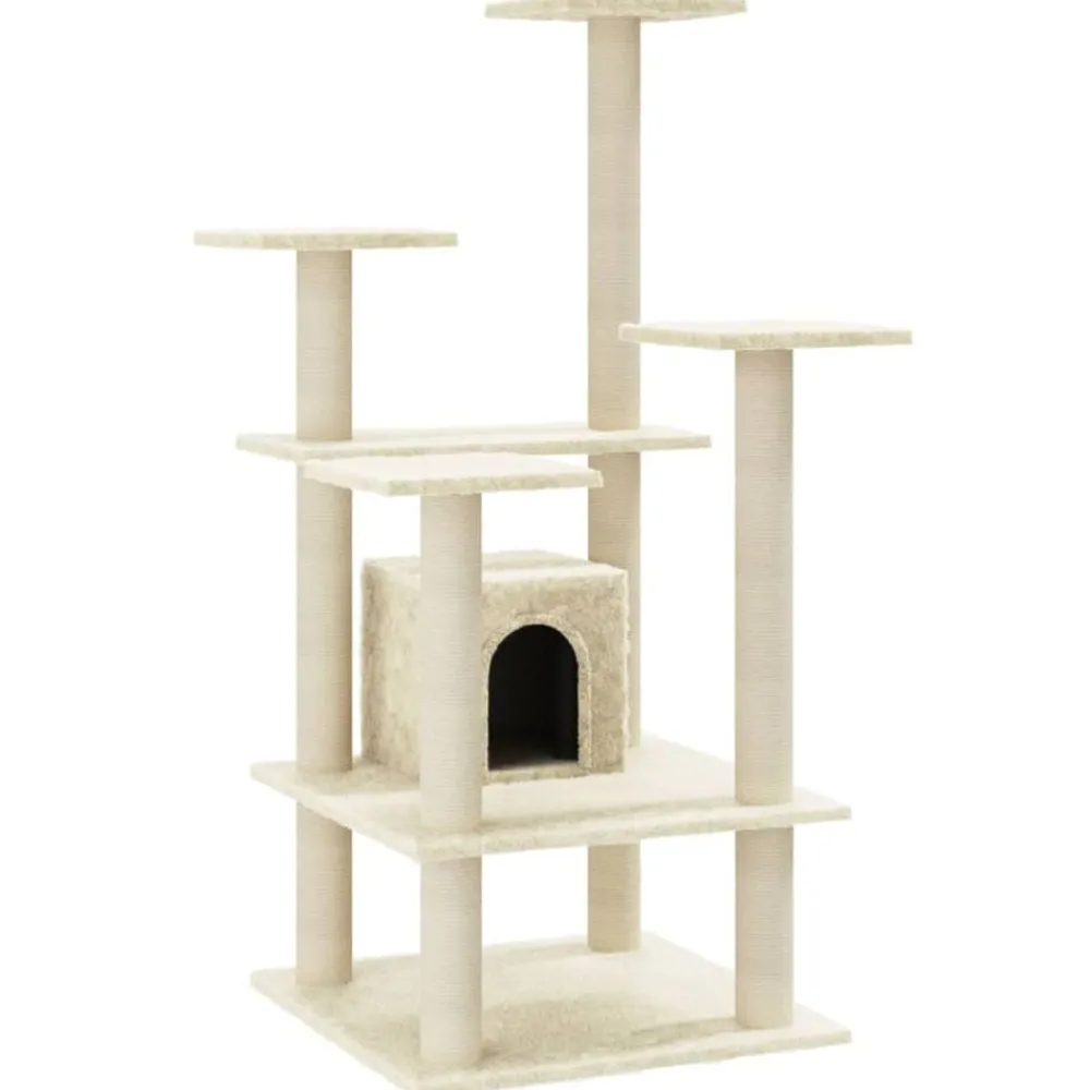 Kattenkrabpaal met sisal krabpalen 110 cm crèmekleurig>vidaXL Clearance
