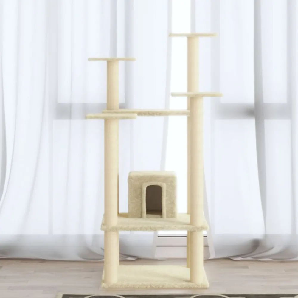 Kattenkrabpaal met sisal krabpalen 110 cm crèmekleurig>vidaXL Clearance