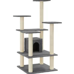 Huisdierbenodigdheden*vidaXL Kattenkrabpaal met sisal krabpalen 110 cm Donkergrijs