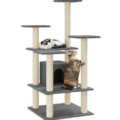 Huisdierbenodigdheden*vidaXL Kattenkrabpaal met sisal krabpalen 110 cm Donkergrijs
