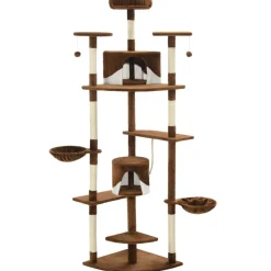 Huisdierbenodigdheden*vidaXL Kattenkrabpaal met sisal krabpalen 203 cm Bruin en wit