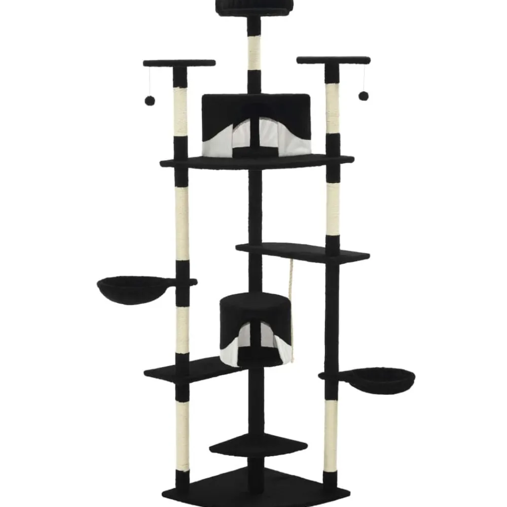 Huisdierbenodigdheden*vidaXL Kattenkrabpaal met sisal krabpalen 203 cm Zwart en wit