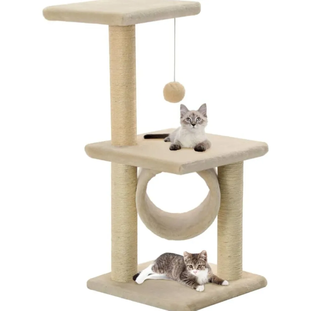 Huisdierbenodigdheden*vidaXL Kattenkrabpaal met sisal krabpalen 65 cm Beige