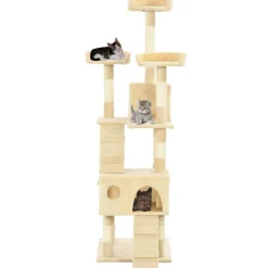 Huisdierbenodigdheden*vidaXL Kattenkrabpaal met sisal krabpalen 170 cm Beige
