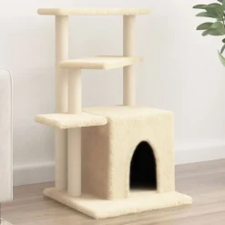 Kattenmeubel met sisal krabpalen 83,5 cm crèmekleurig>vidaXL Hot