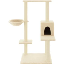 Kattenmeubel met sisal krabpalen 95 cm crèmekleurig><noscript><img width=