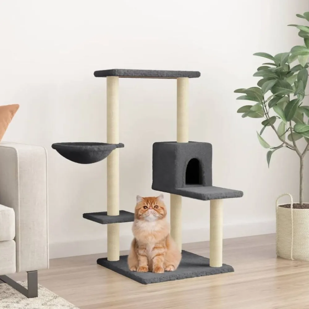 Huisdierbenodigdheden*vidaXL Kattenmeubel met sisal krabpalen 95 cm Donkergrijs