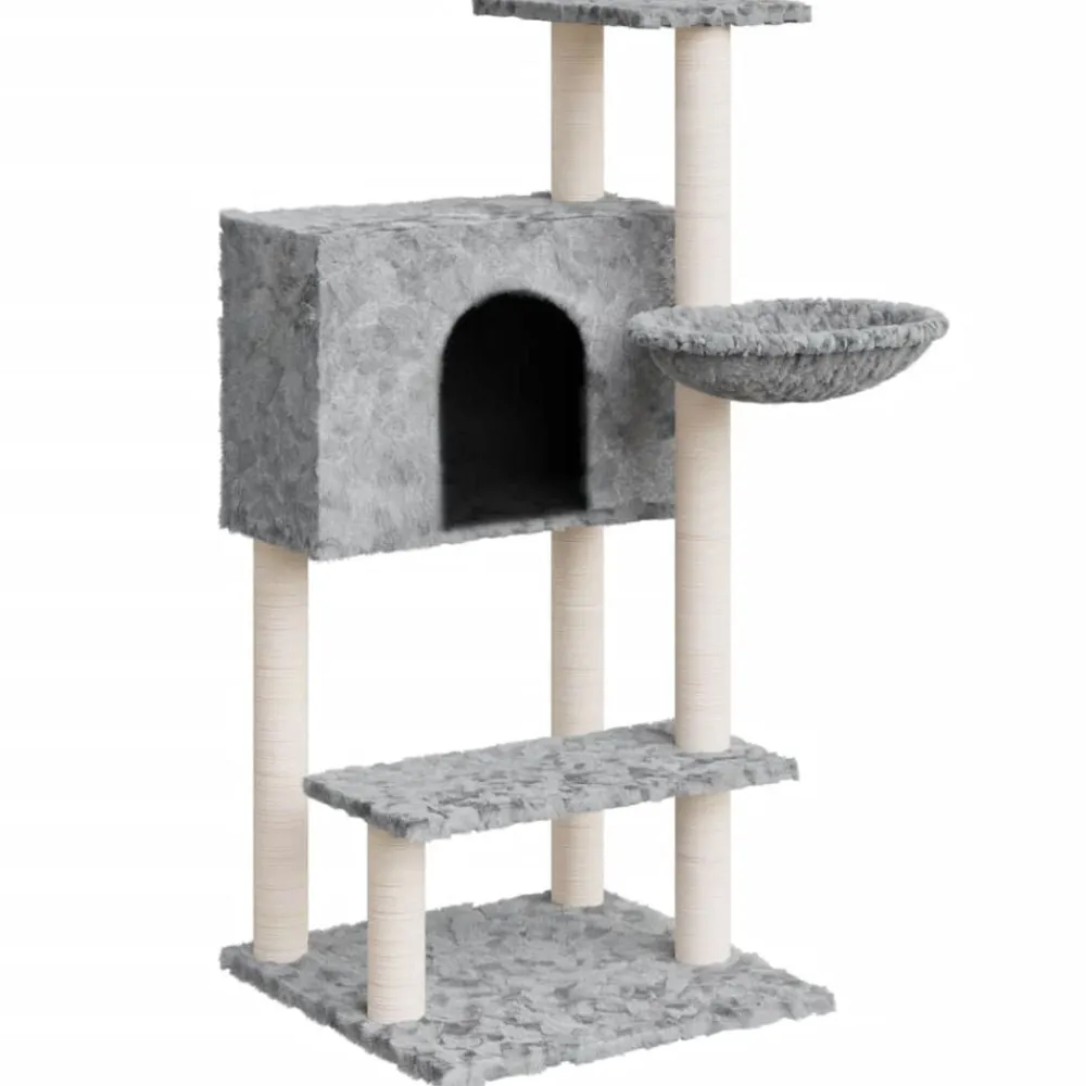 Huisdierbenodigdheden*vidaXL Kattenmeubel met sisal krabpalen 108,5 cm Lichtgrijs