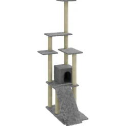 Huisdierbenodigdheden*vidaXL Kattenmeubel met sisal krabpalen 155 cm Lichtgrijs