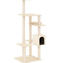 Kattenmeubel met sisal krabpalen 142 cm crèmekleurig>vidaXL New