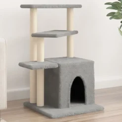 Kattenmeubel met sisal krabpalen 83,5 cm lichtgrijs>vidaXL Clearance
