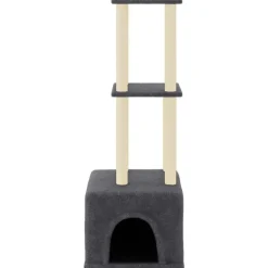 Huisdierbenodigdheden*vidaXL Kattenmeubel met sisal krabpalen 133,5 cm Donkergrijs