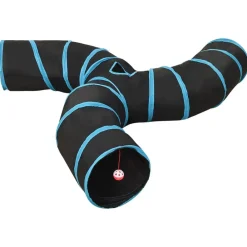 Buitenspeelgoed*vidaXL Kattentunnel 3-voudig 25 cm polyester zwart en blauw