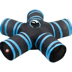 Buitenspeelgoed*vidaXL Kattentunnel 5-voudig 25 cm polyester zwart en blauw