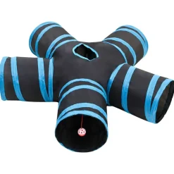 Buitenspeelgoed*vidaXL Kattentunnel 5-voudig 25 cm polyester zwart en blauw