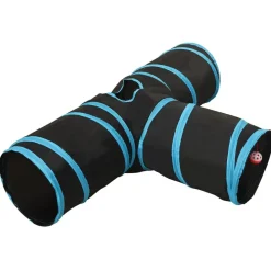 Buitenspeelgoed*vidaXL Kattentunnel 3-voudig 90 cm polyester zwart en blauw