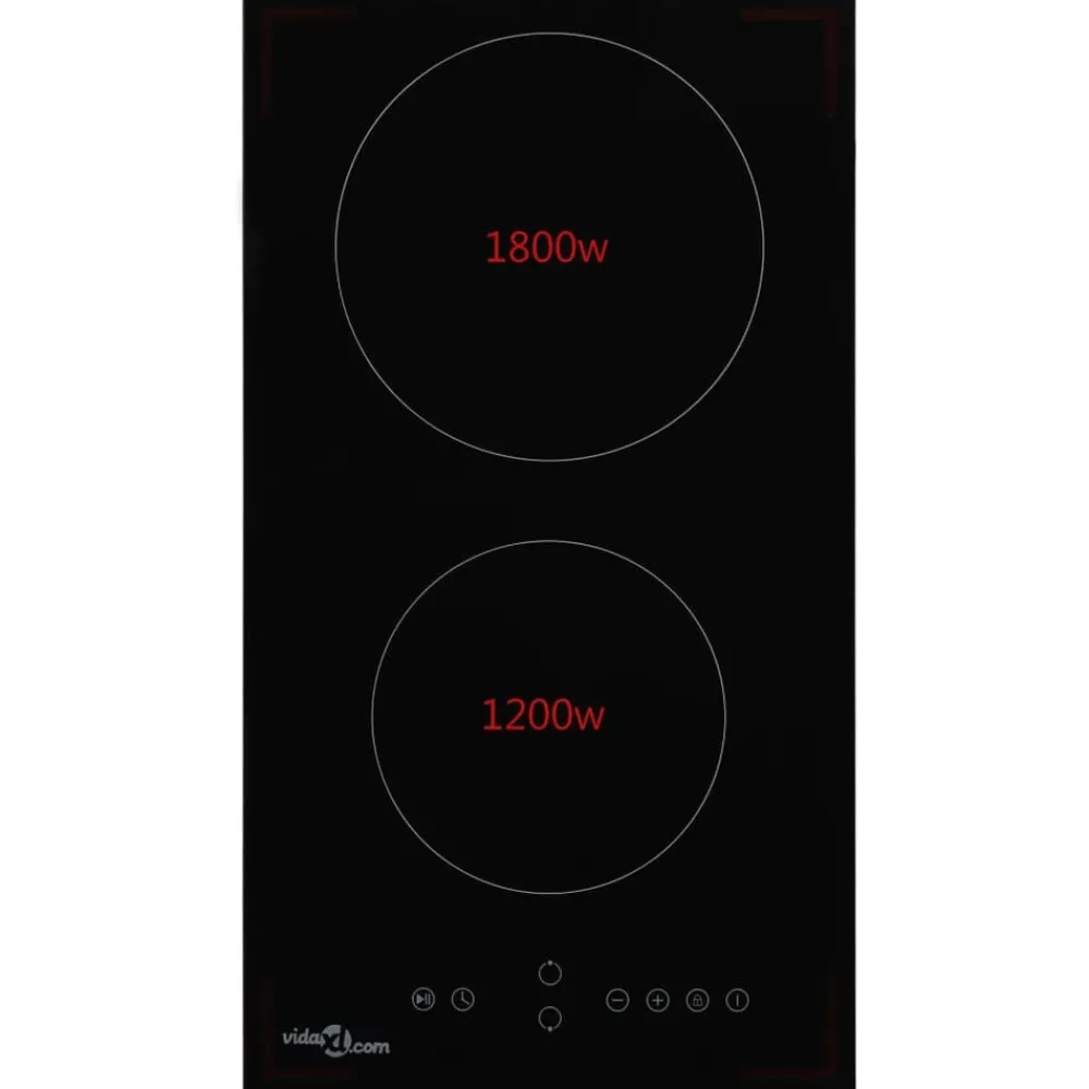 Keuken & Eetkamer*vidaXL Keramische kookplaat met 2 kookzones aanraakbediening 3000 W