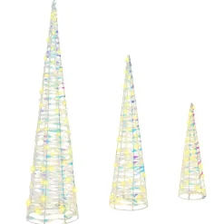 Woon- & Tuinaccessoires*vidaXL Kerstboom met 90 LED 3 pcs Warmwit 20 x 20 x 80 cm PET