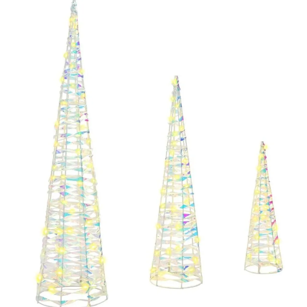 Woon- & Tuinaccessoires*vidaXL Kerstboom met 90 LED 3 pcs Warmwit 20 x 20 x 80 cm PET