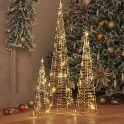 Woon- & Tuinaccessoires*vidaXL Kerstboom met 90 LED 3 pcs Warmwit 20 x 20 x 80 cm PET