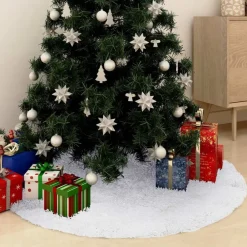 Kerstboomrok Wit 90 cm Imitatiebont>vidaXL