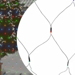 Verlichting*vidaXL Kerstnetverlichting 204 LED's binnen/buiten 3x2 m meerkleurig kleurrijk