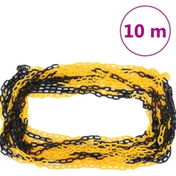Uithangborden*vidaXL Kettingpalenset met kunststof ketting 10 m Geel