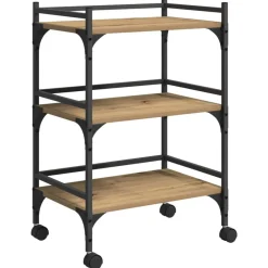 Keuken Trolley Artisan Eiken 50 x 35 x 75.5 cm Bewerkt hout>vidaXL Online