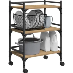 Keuken Trolley Artisan Eiken 50 x 35 x 75.5 cm Bewerkt hout><noscript><img width=