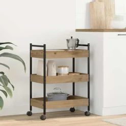 Keuken Trolley Artisan Eiken 50 x 30 x 70 cm Bewerkt hout>vidaXL Best