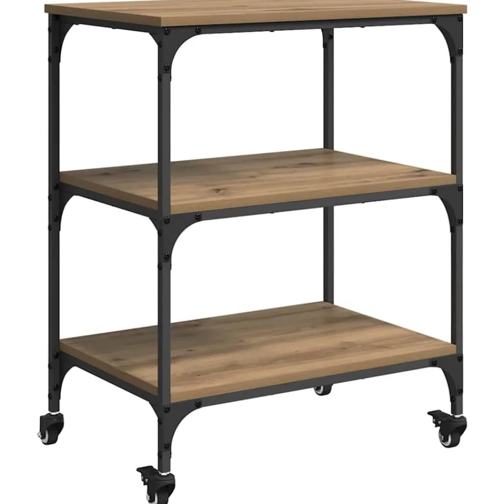 Keuken Trolley Artisan Eiken 60 x 41 x 76 cm Bewerkt hout>vidaXL Sale