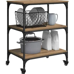 Keuken Trolley Artisan Eiken 60 x 41 x 76 cm Bewerkt hout><noscript><img width=