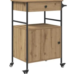 Keuken Trolley Artisan Eiken 56 x 43 x 89,5 cm Bewerkt hout>vidaXL Best