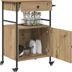 Keuken Trolley Artisan Eiken 56 x 43 x 89,5 cm Bewerkt hout><noscript><img width=