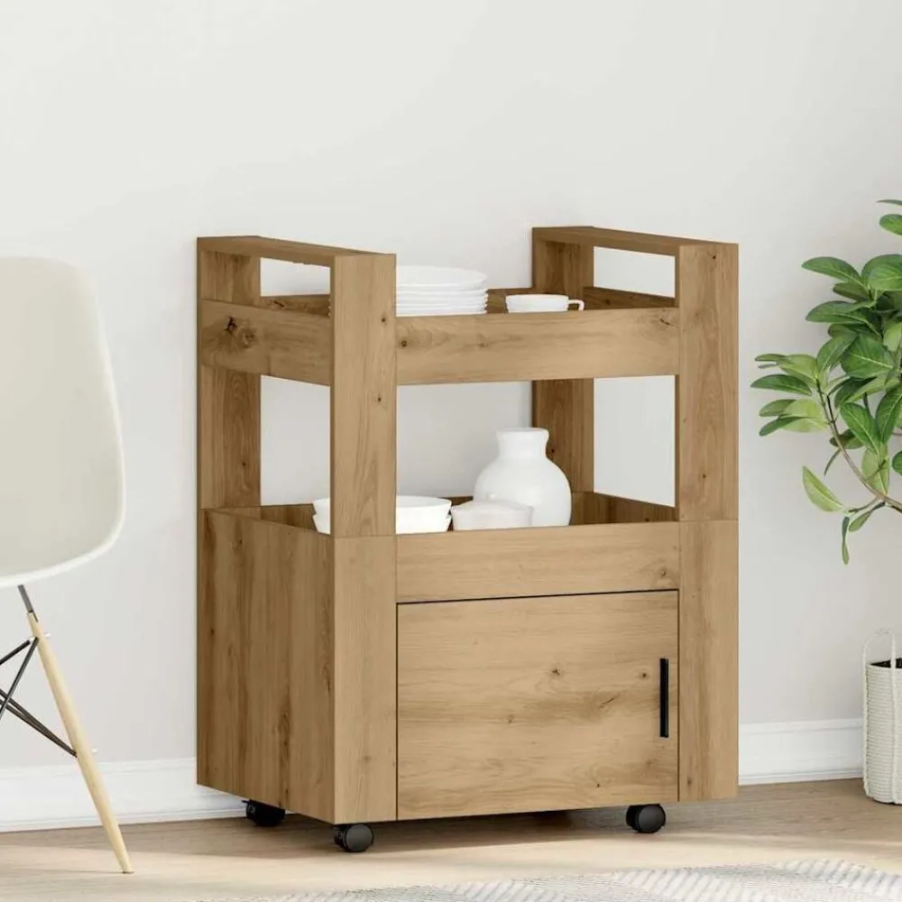 Trolleys*vidaXL Keuken Trolley 60 x 45 x 80 cm artisanaal eikenkleurig