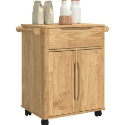Trolleys*vidaXL Keuken Trolley FLORO 72,5 x 45 x 80 cm Wasbruin