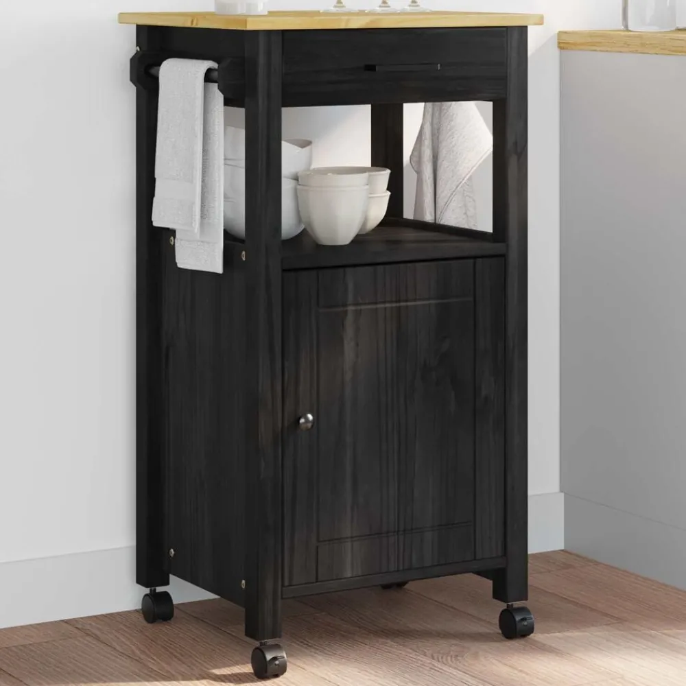 Keuken Trolley MONZA 48 x 40 x 88,5 cm Massief Vurenhout>vidaXL Clearance