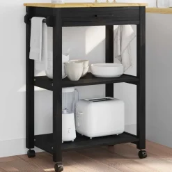 Keuken Trolley MONZA 60 x 40 x 88,5 cm Massief Vurenhout><noscript><img width=