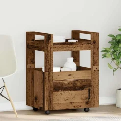 Trolleys*vidaXL Keuken Trolley 60 x 45 x 80 cm Bewerkt hout Oud hout
