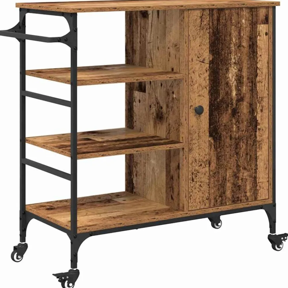 Trolleys*vidaXL Keuken Trolley Oudhout 87.5 x 39 x 84.5 cm Bewerkt hout Oud hout