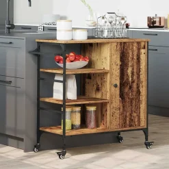 Trolleys*vidaXL Keuken Trolley Oudhout 87.5 x 39 x 84.5 cm Bewerkt hout Oud hout