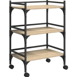 Keuken Trolley Sonoma Eiken 50 x 35 x 75,5 cm Bewerkt hout>vidaXL Hot