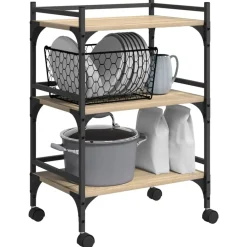 Keuken Trolley Sonoma Eiken 50 x 35 x 75,5 cm Bewerkt hout><noscript><img width=
